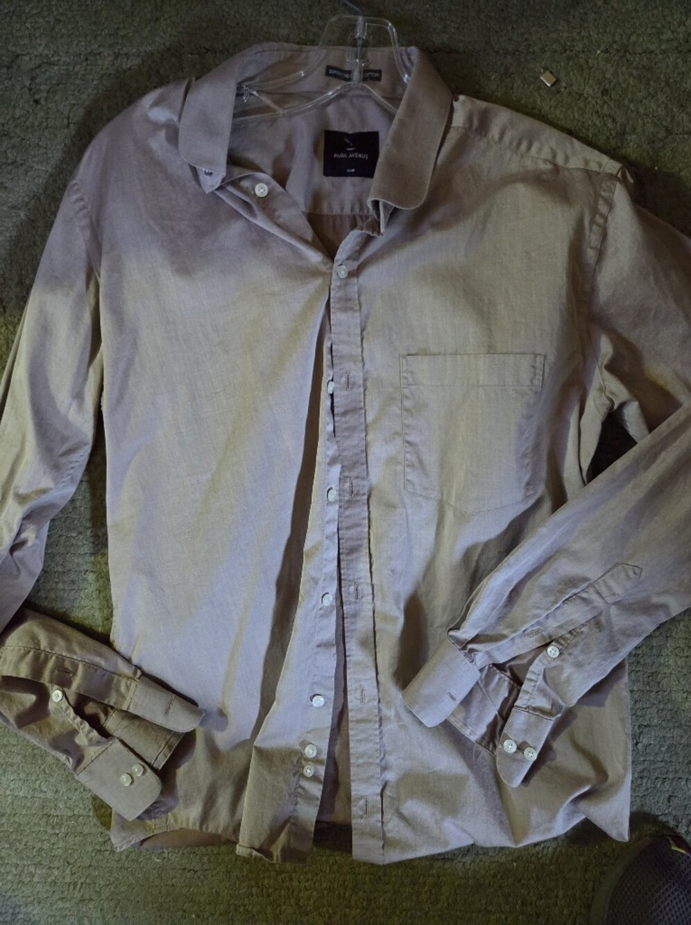 Park Avenue Men’s Long-Sleeve Button-Up Shirt in Dusty Mauve
